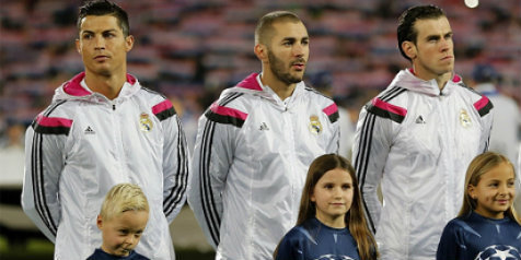 Cristiano Ronaldo, Karim Benzema dan Gareth Bale.