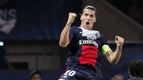 Zlatan Ibrahimovic saat bermain di PSG. (c) AFP