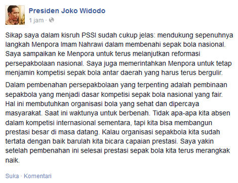 Facebook Presiden Jokowi