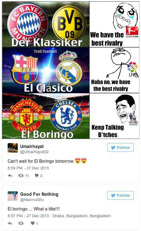 mu vs chelsea, bukan clasico tapi 'boringo'