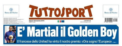 Headline Tuttosport hari ini.
