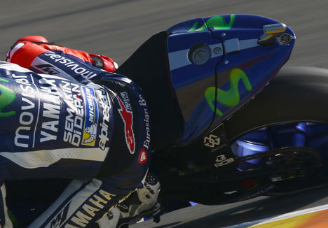 Lubang tangki bahan bakar di bagian ekor YZR-M1.