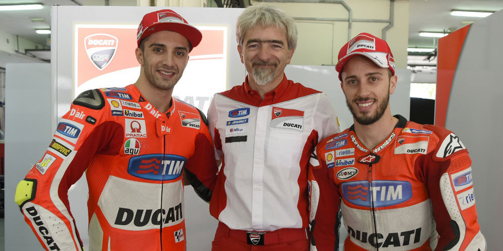 Andrea Iannone, Gigi Dall'Igna dan Andrea Dovizioso (c) Ducati