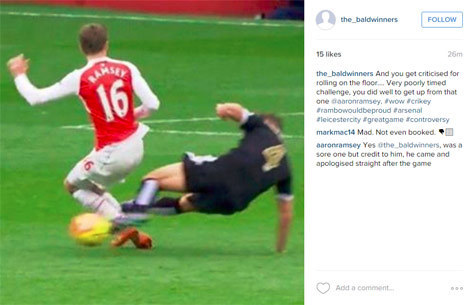 Komentar Aaron Ramsey di instagram