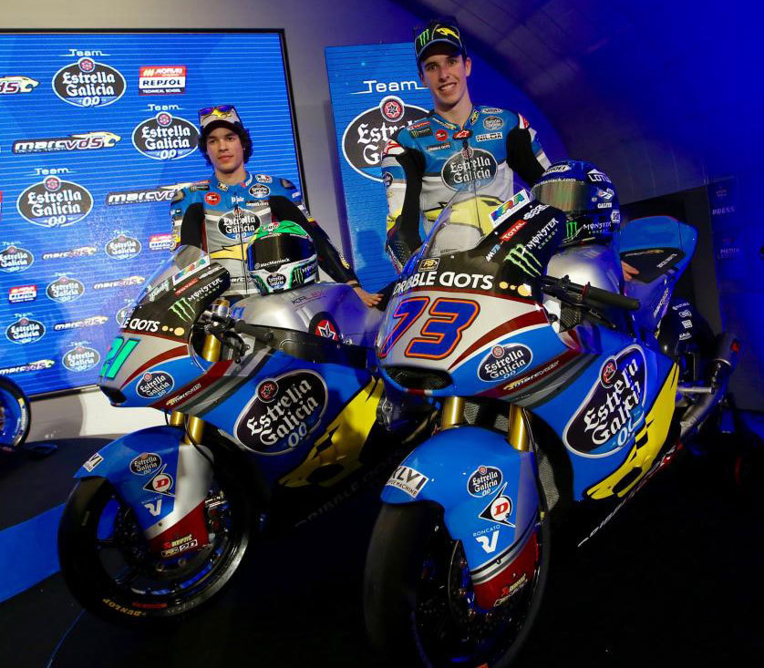 Rider Estrella Galicia 0.0 Marc VDS Moto2, Franco Morbidelli dan Alex Marquez (c) MotoGP