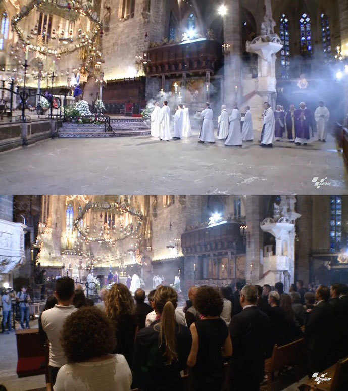 Upacara pemakaman Luis Salom di Katedral Palma de Mallorca. (c) MotoGP