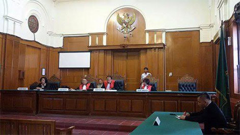 Suasana pembacaan putusan sidang.