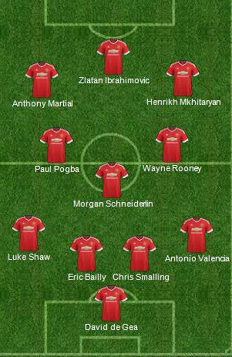 Formasi 4-3-3 dengan Pogba.