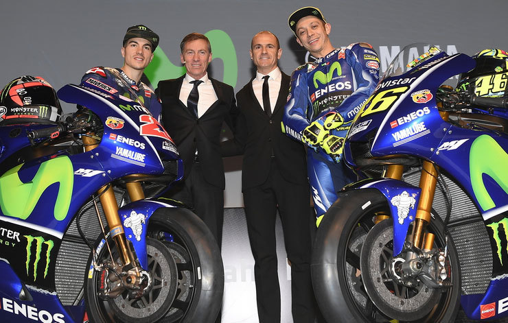 Maverick Vinales, Lin Jarvis, Massimo Meregalli dan Valentino Rossi (c) Yamaha