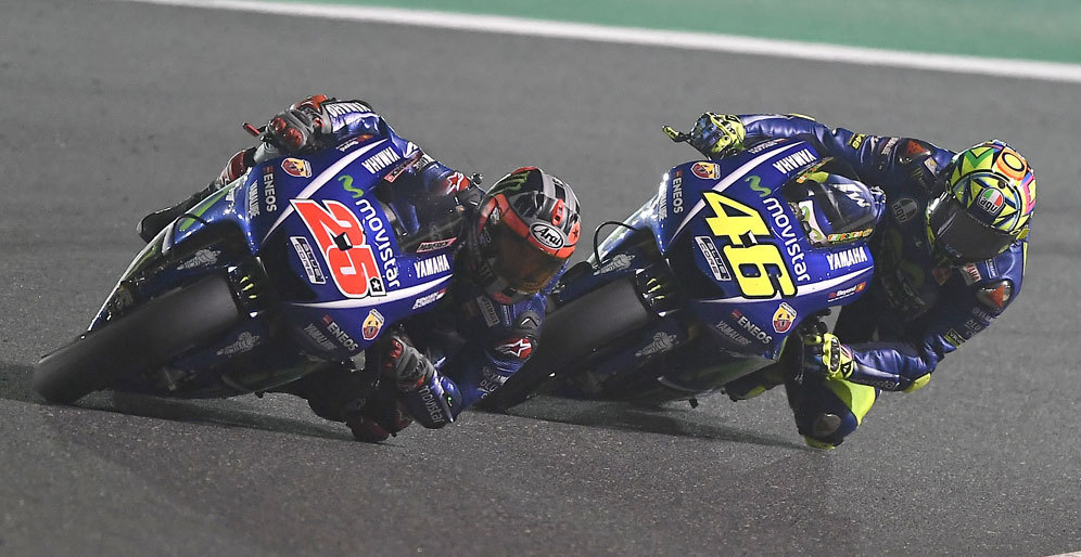 Maverick Vinales dan Valentino Rossi (c) Yamaha