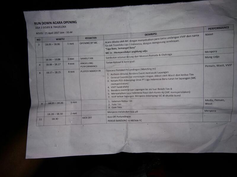 Rundown Acara Pembukaan Liga 1