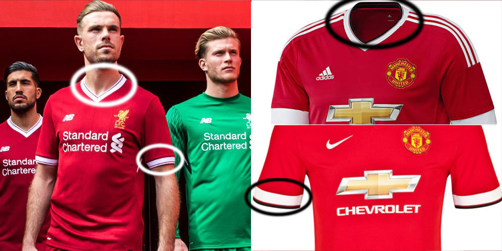 Perbandingan Jersey Baru Liverpool dan Jersey MU
