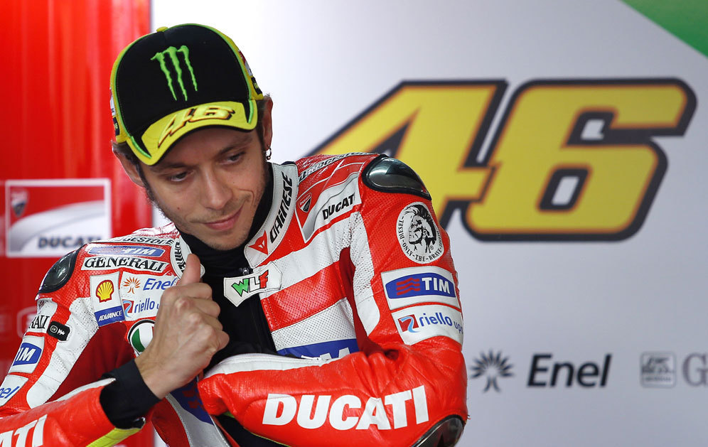 Valentino Rossi saat membela Ducati pada 2012. (c) AFP