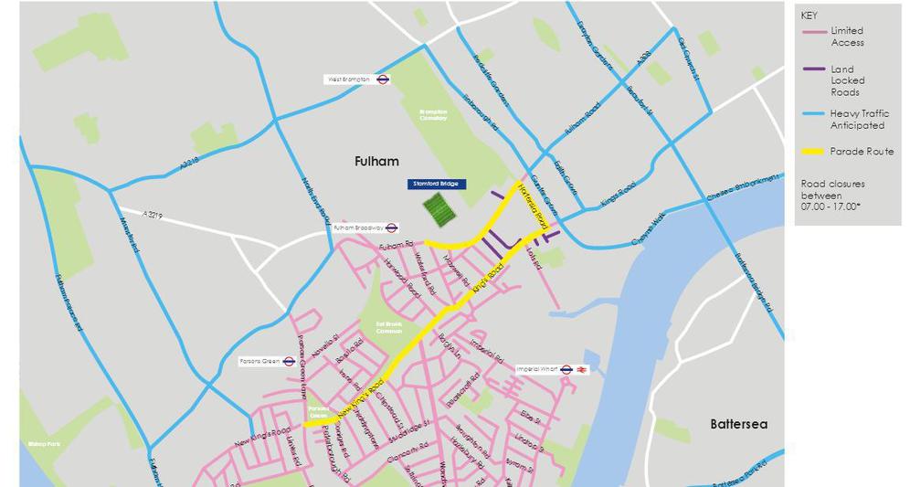 Rute Parade Juara Chelsea 2017