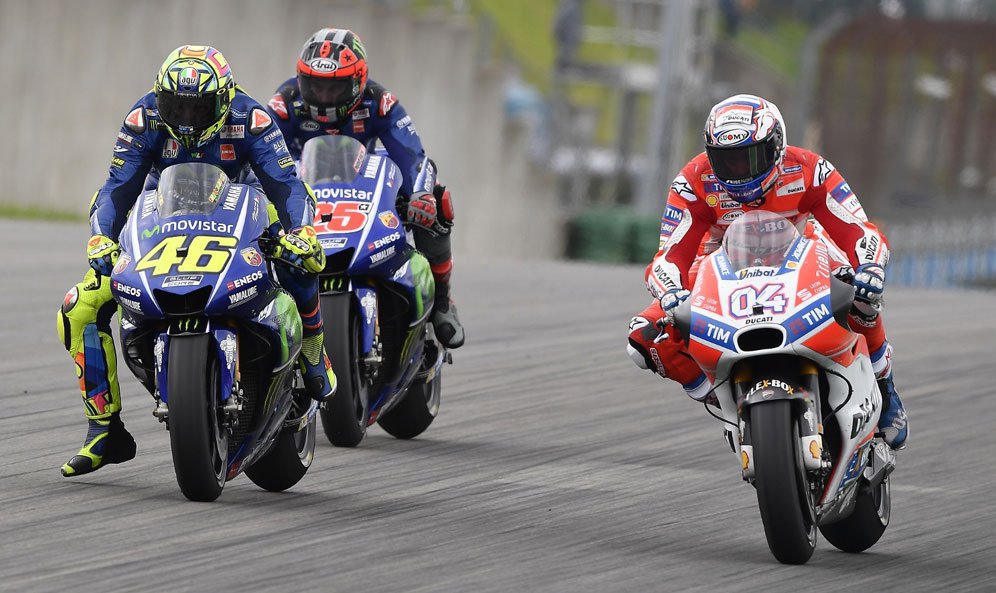 Andrea Dovizioso, Valentino Rossi dan Maverick Vinales (c) Ducati