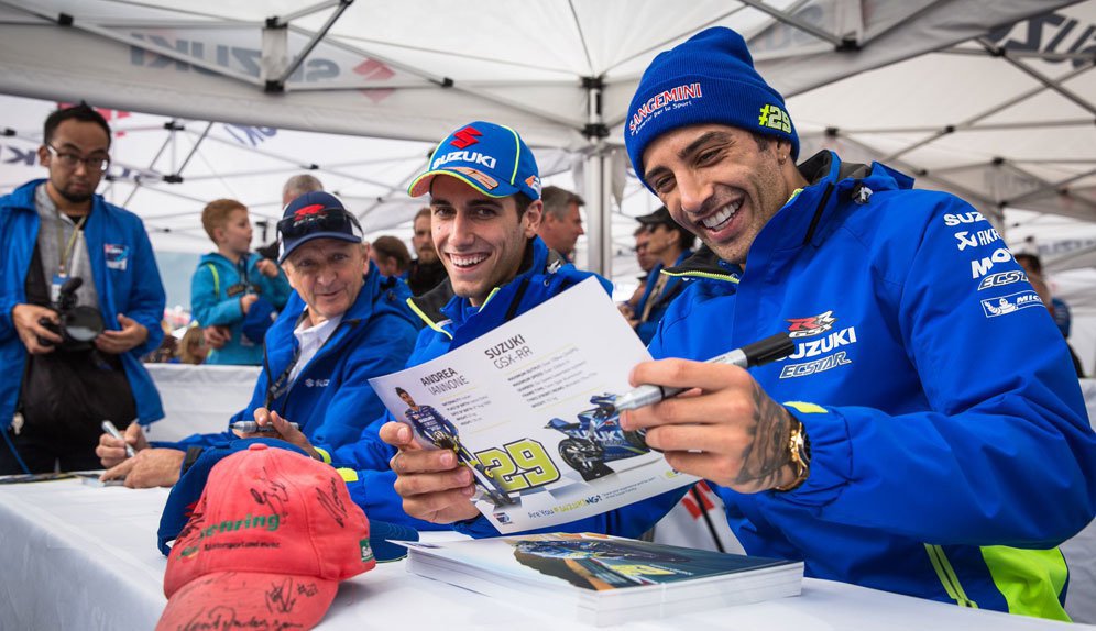 Kevin Schwantz, Alex Rins dan Andrea Iannone (c) Suzuki