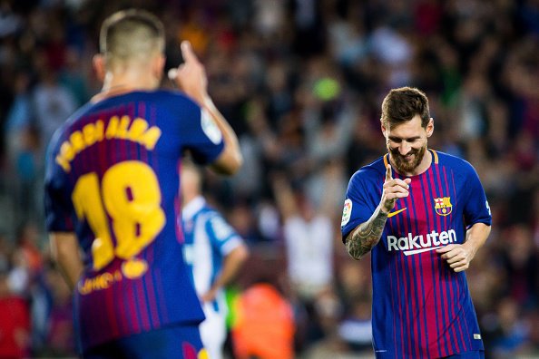 Messi cetak gol vs Espanyol dari assist Alba (c) Action Plus