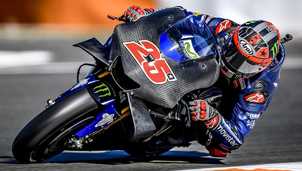 Maverick Vinales memakai wing fairing baru Yamaha di uji coba Valencia (c) Yamaha