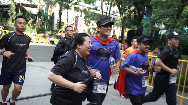 Sandiaga Uno Ikut Berlari di Justice League Run