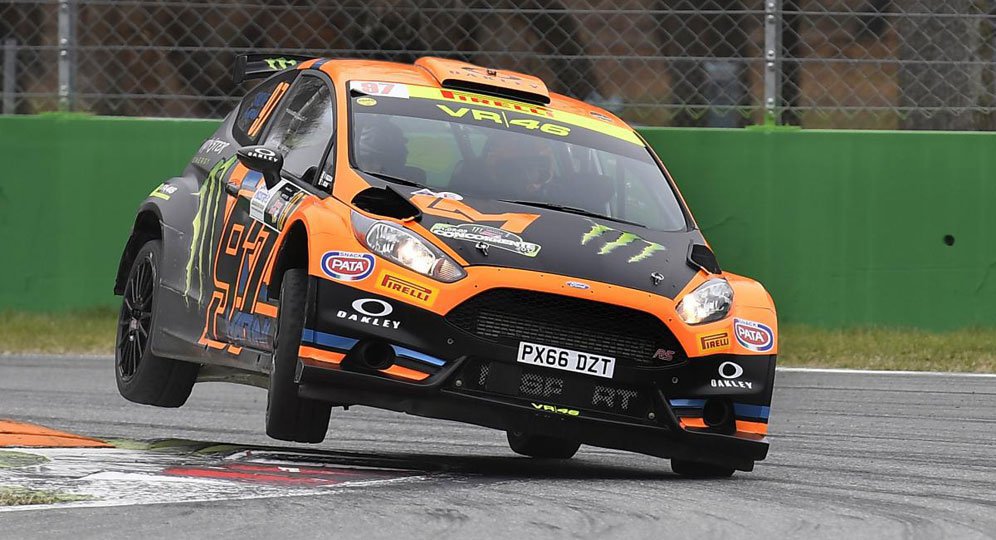 Luca Marini saat turun di Monza Rally Show 2017. (c) MotoGP