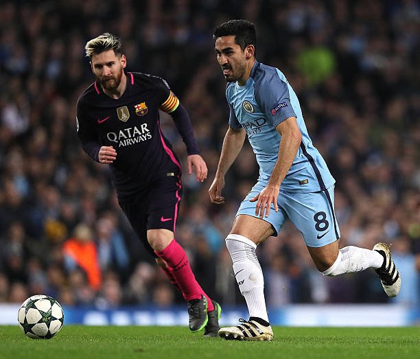 Lionel Messi dan Ilkay Gundogan
