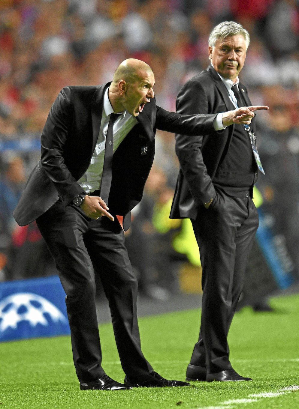 Zinedine Zidane bersama Carlo Ancelotti