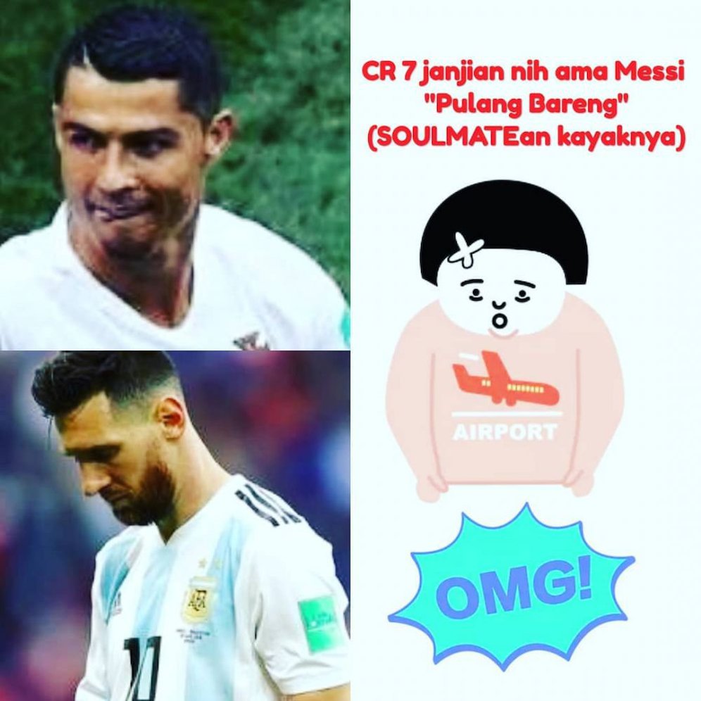 FOTO Meme Kocak Ronaldo Dan Messi Pulang Bareng Dari Piala Dunia
