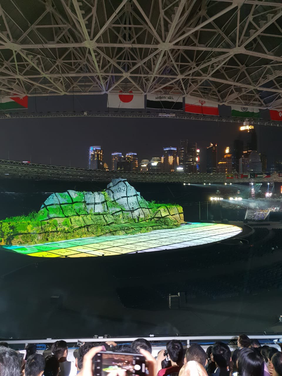 Penampakan panggung opening ceremony Asian Games 2018.