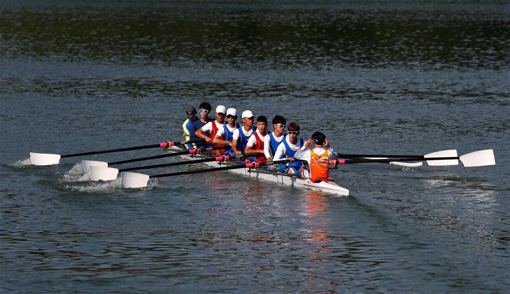 Atlet Korea Selatan dan Korea Utara latihan kano bersama jelang Asian Games 2018.