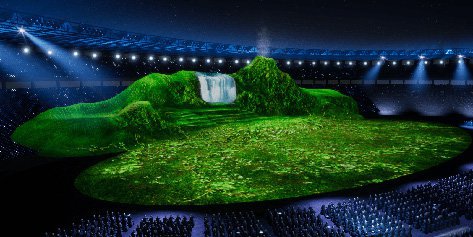 Rancangan panggung opening ceremony Asian Games 2018.