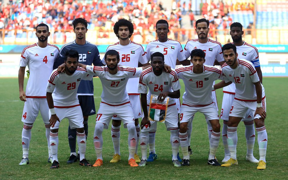 Tim Uni Emirat Arab saat lawan Indonesia di Asian Games 2018 