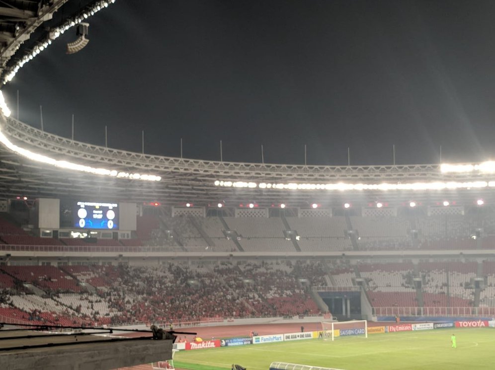 Suasana Stadion Utama Gelora Bung Karno (SUGBK) Pada pertandingan Indonesia U-19 vs Chinese Taipei U-19 (c) Fitri Apriani