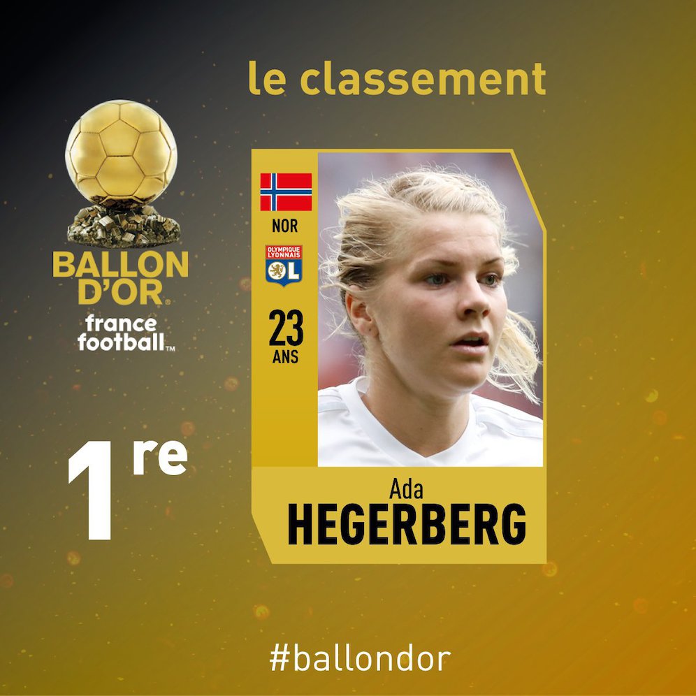 Ada Hegerberg menjadi pemenang Ballon d'Or wanita 2018 (c) France Football