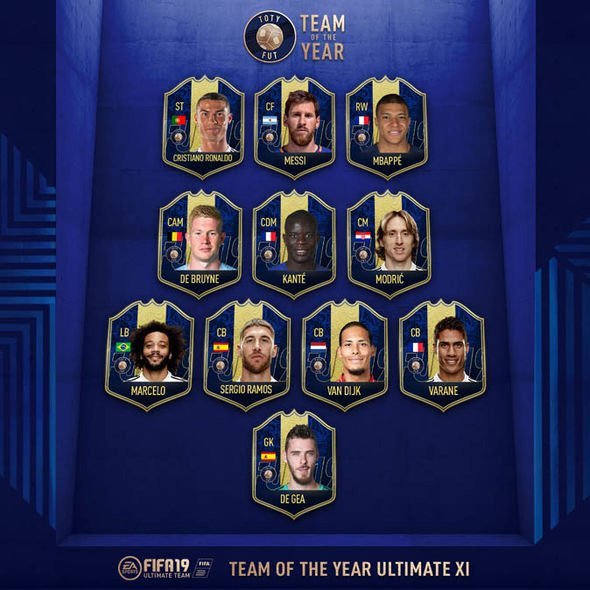 FIFA 19: FUT Team of the Year for 2018. (c) EA Sports