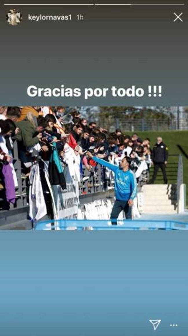 Unggahan Keylor Navas di Instagram. (c) instagram.com/keylornavas1