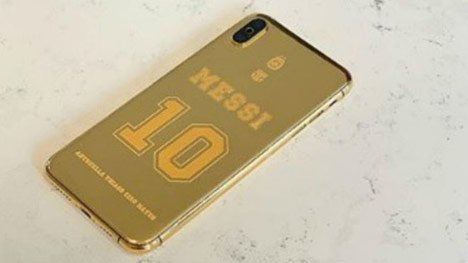 iPhone XS Max berbalut emas 24 karat milik Lionel Messi (c) Marca