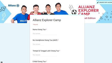 Tutorial pengisian Allianz Explorer Camp (c) Allianz