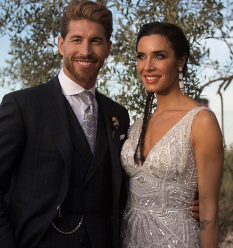 Sergio Ramos dan Pilar Rubio. (c) AP Photo