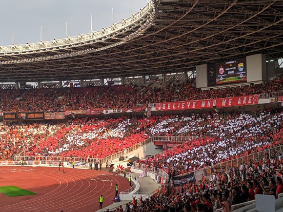 Suasana Stadion Utama Gelora Bung Karno pada Pertandingan Persija Jakarta vs Persib Bandung, Rabu (10/7) (c) Bola.net/Fitri Apriani