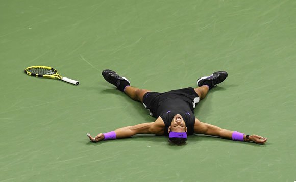 Petenis Spanyol, Rafael Nadal (c) AP Photo