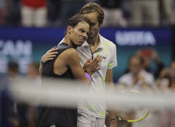 Petenis Spanyol, Rafael Nadal (c) AP Photo