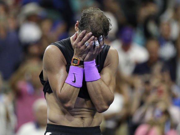 Petenis Spanyol, Rafael Nadal (c) AP Photo