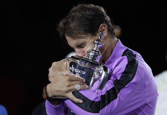 Petenis Spanyol, Rafael Nadal (c) AP Photo