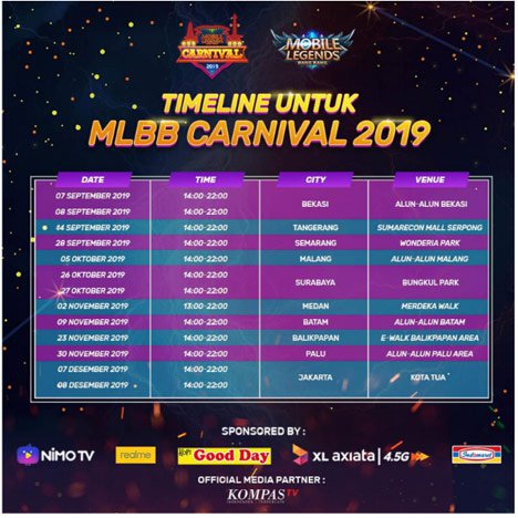 Jadwal Mobile Legends Bang Bang Carnival 2019. (c) instagram/realmobilelegendsid