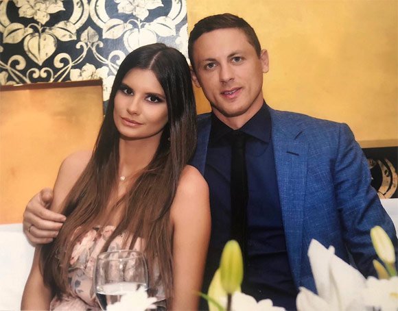 Nemanja Matic bersama Aleksandra Pavic (c) instagram/maticaleksandra