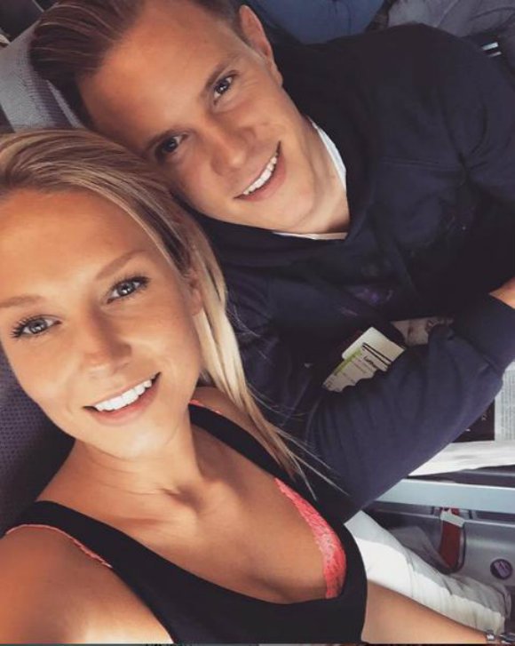 Marc-Andre Ter Stegen dan Daniela Jehle (c) instagram/daniterstegen