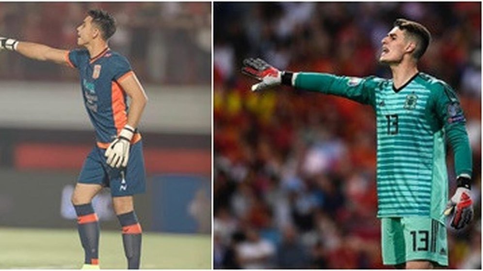 Kiper Timnas Indonesia U-22, Nadeo Argawinata yang disebut mirip dengan penjaga gawang Chelsea, Kepa Arrizabalaga. (c) Instagram/Nadeo Argawinata/ Kepa Arrizabalaga