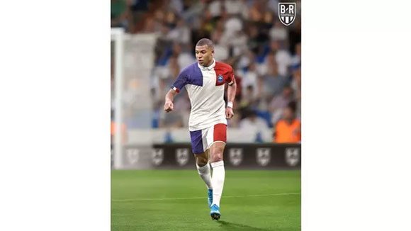 Kylian Mbappe dengan jersey fantasy Prancis. (c) Instagram.com/brfootball