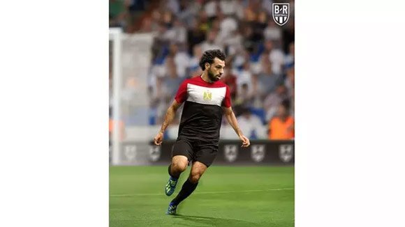 Mohamed Salah dengan jersey fantasy Mesir. (c) Instagram.com/brfootball