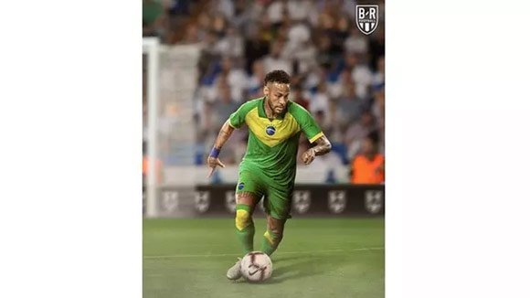 Neymar memakai jersey fantasy timnas Brasil. (c) Instagram.com/brfootball